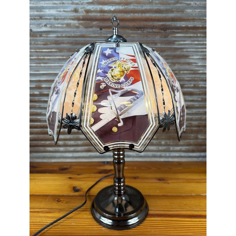 OK Lighting 3 Way Touch Lamp United States Marine Corp Rare/HTF